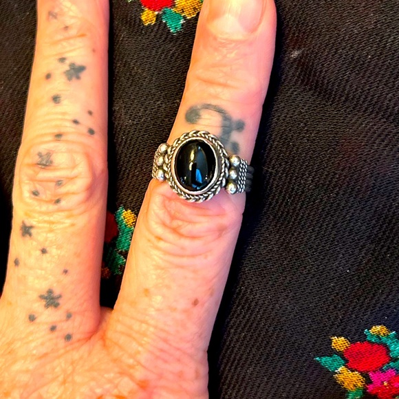 Onyx Ring and Earrings - Picture 1 of 6